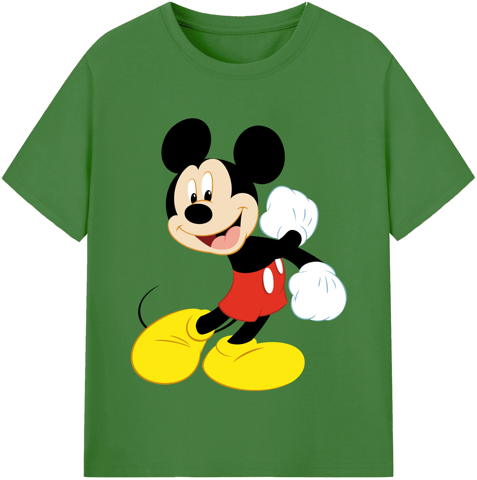 （画像用） ミッキーマウス Mickey Mouse レディースカジュアルプリントTシャツ（綿100％）